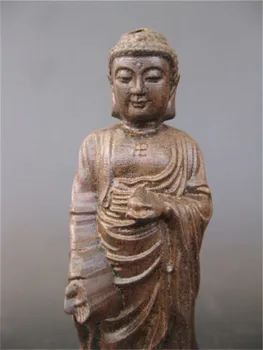 Изискан статуетка на Буда ръчно изработени от китайския класически дърво. Изображение 2
