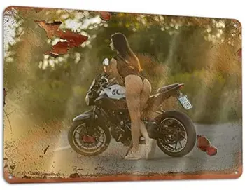 Мотоциклет Ретро Реколта Лидице Знак Мотоциклет Плакат Табела-Метална Реколта Жп Модел Знак Смешни Знаци на Стената (8 