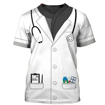 2023 Дамски Тениски с Кръгло деколте за медицински Сестри и лекари, Летни Тениски с 3D Принтом, Униформи, Графични Тениски, работни Облекла, Потници, Тениска 4XL, Безплатна Доставка