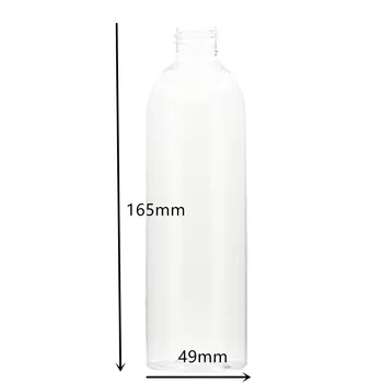 бутилка cosmo 250ml празна кръгла пластмасова, ясна бутилка домашен любимец с бяла/черна капак горната част на диска Изображение 2