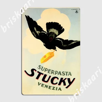 Супер Паста Stucky Венеция Италия Италия Метални Табели Плакат Класически Кино Хол Стенни Табели Пещера Кръчма Лидице Знак Плакат