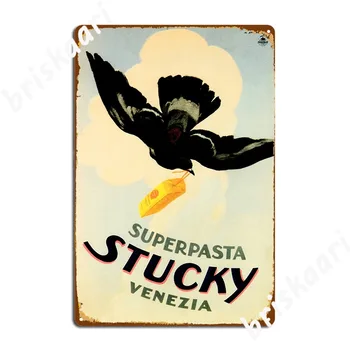 Супер Паста Stucky Венеция Италия Италия Метални Табели Плакат Класически Кино Хол Стенни Табели Пещера Кръчма Лидице Знак Плакат Изображение 2