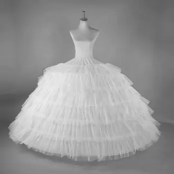 Бална рокля 6 Обръчи Долната пола за Сватбена рокля с обръч Сватбена Долната Пола Layes Фиш 6 Обръчи Пола За Буен рокли