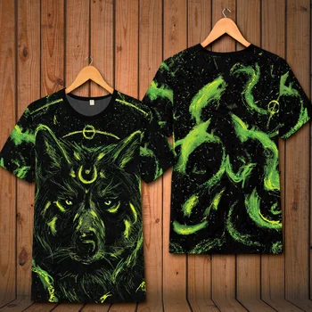 Европейски стил, творчески тениска с 3d принтом животни, забавна тениска с къс ръкав, Лятото на 2019, качествена мека удобна тениска в стил хип-хоп, Мъжки-6XL