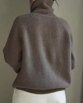 жена модерен нов топъл пуловер с цип Изображение 2