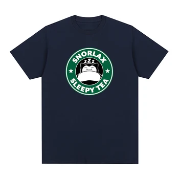 Snorlax сънливи чай Тениска забавен анимационен Градинска Памучен Мъжки t-shirt Нова ТЕНИСКА Дамски Блузи