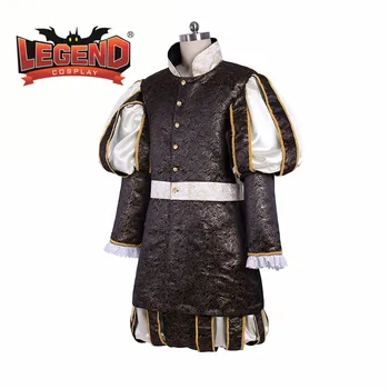 Елизабет Тюдор Крал Хенри екипировка Средновековен крал cosplay костюм Мъжки черен костюм Средновековния Ренесанс колониални черни гащички Изображение 2