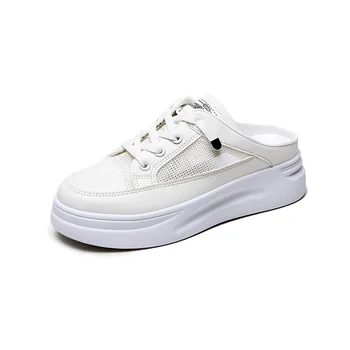 Малки бели обувки 2021 голяма база извън Нови летни дрехи, Без токчета Мързеливи стръмни модерни чехли Baotou ниски Обувки Изображение 2