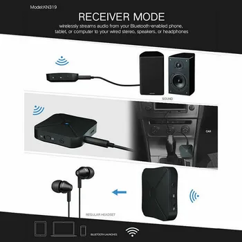 2 In1 Безжична Bluetooth Аудио Предавател, Приемник Hi-FI Музика/AUX Адаптер Bluetooth 4,2 Аудио Предавател/Приемник Адаптер Изображение 2