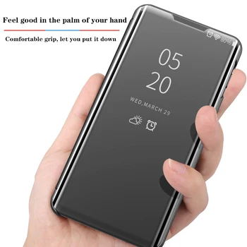 Умен Флип Калъф с Огледално Покритие За Huawei P40 P30 P20 Pro P Smart 2021 2019 2018 Капитан 40 30 20 10 Lite Honor 20 10 9A 9X shell Изображение 2