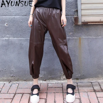 AYUNSUE/ Панталони от Естествена овча кожа, Дамски Корейски Зреещи, високо качество на Свободни Панталони за Жени, 2021, Pantalones De Mujer