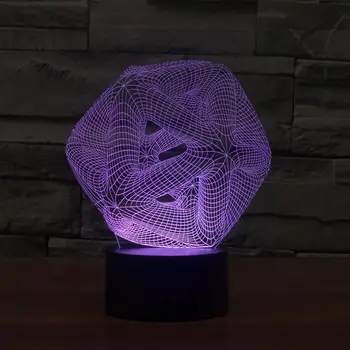 3D Илюзия Лампа Визия Стерео 7 Промяна на Цвета лека нощ Дистанционно Сензорен Прекъсвач Творчески Подарък Декорация на Дома