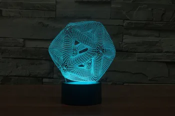 3D Илюзия Лампа Визия Стерео 7 Промяна на Цвета лека нощ Дистанционно Сензорен Прекъсвач Творчески Подарък Декорация на Дома Изображение 2