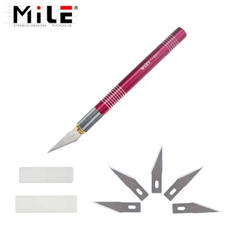 МИЛИ 6-в-1 Дебела дръжка Многофункционален Точност Нож За Рязане на Инструмент За Резба По Дърво Плодове Храната Занаят Резба Нож За Рязане на