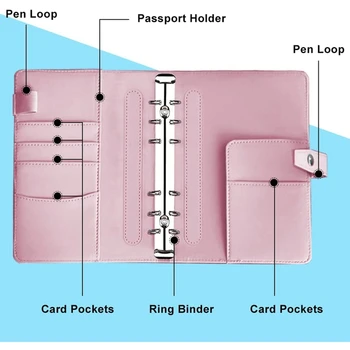 Комплект за подвързване с халки A6, Икономичен чантата с парични конвертами, планиране на бюджета с парични конвертами и бюджетни листа, за спестяване на пари Изображение 2
