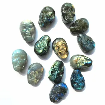 Черепа labradorite естествени дялани кристален Заживляющие Скъпоценни Камъни За Декорация на Дома