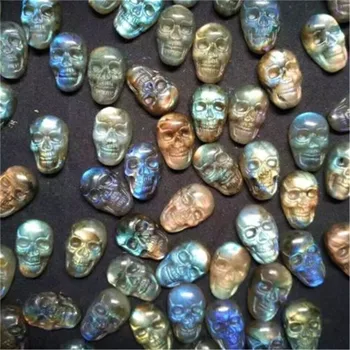 Черепа labradorite естествени дялани кристален Заживляющие Скъпоценни Камъни За Декорация на Дома Изображение 2