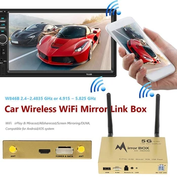Авто Безжичен WiFi Огледален Интерфейсен Блок 2,4 Ghz И 5 Ghz Аудио-Видео Огледало HDMI-Съвместим Ключ За IOS и Android Изображение 2