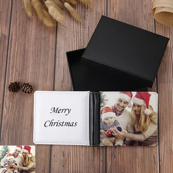 Персонални Печат на Цветни Снимки Или текст от двете Страни Нов Потребителски Кратък Чантата С Няколко Карти На Поръчка САМ Мъжки Портфейл Коледен Подарък