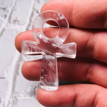 Натурален бял кристал камък ръчно изработени ключът към живота изцеление Рейки 1БР