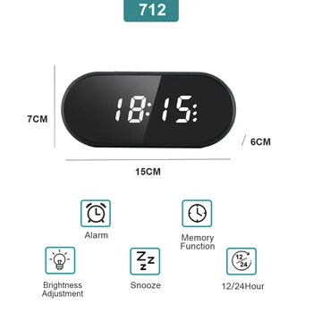 5 Минути Повторение Digital alarm clock Правоъгълник USB Зареждане LED Цифров Часовник За Спални Управление на Времето, Обучение Настолни Часовници Изображение 2