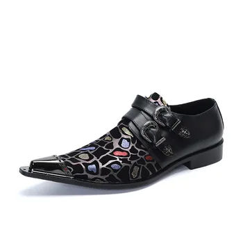 Нова Мода Ежедневни обувки от естествена кожа за партита, Мъжки Модела обувки в света на стил, с остри пръсти за почивка, Мъжки Маркови Дизайнерски Сватбени обувки 37-46