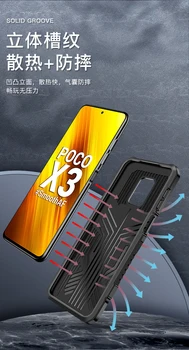 Луксозна Противоударная Броня Със Стойка Калъф За Телефон Xiaomi Redmi Poco X3 M3 M4 F3 Pro Nfc и 4G 5G Магнитна Защитно Делото Изображение 2