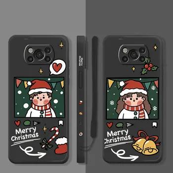 Течен Калъф за бонбони За Xiaomi POCO X3 X4 NFC M3 M4 Pro F3 GT Mi 11 11T 10S 10T 10 9 SE 8 6 весела Коледа, Любов, Момиче, Момче Изображение 2