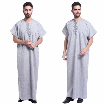 Ислямът джубба тоби за мюсюлманските мъже арабски дрехи мъже в Дубай арабски рокля мъжете djellaba homme пакистан черна роба djellaba мъжете Изображение 2