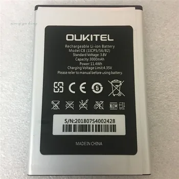 100% Оригинална Батерия oukitel C8 Нов 5.5-инчов Батерия за Мобилен телефон oukitel C8 3000 ма с Номер за Проследяване Изображение 2