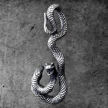 Неръждаема Стомана Животно Змия Висулка Мъжете Амулет Окачване Пънк Змии Окачване На Бижута Пънк Рок Мъжки Подарък