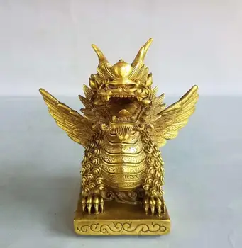Статуята на занаятите китайската месинг мухи Кирин