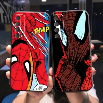 Marvel Spiderman Калъф За Телефон Huawei Honor 7A 7X8 8X 8C 9 V9 9A 9X9 Lite 9X Lite Черен Течен Силикон Рамка Делото