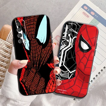 Marvel Spiderman Калъф За Телефон Huawei Honor 7A 7X8 8X 8C 9 V9 9A 9X9 Lite 9X Lite Черен Течен Силикон Рамка Делото Изображение 2