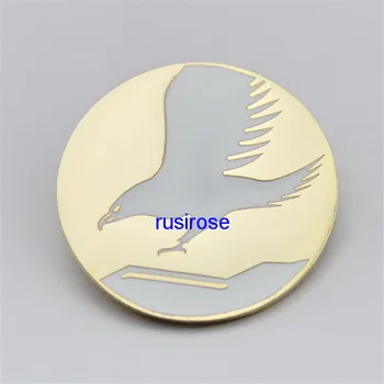 Обичай икони на белия орел кръгли, брошка във формата на крила на орел