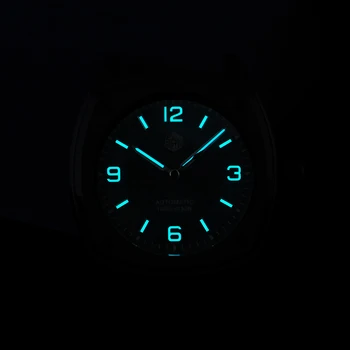 San Martin 39,5 мм Луксозни Мъжки Механичен Часовник Със Сапфир стъкло, 10 бара Водоустойчив Часовник BGW-9 Сини Светещи reloj de hombre Изображение 2