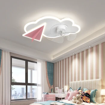 Модерен тавана вентилатор с led осветление и дистанционно управление За вътрешна декорация с Бял облак и плоска форма за тавана на спалнята