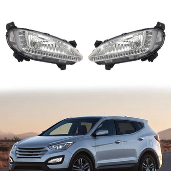 Авто LED Противотуманный Фенер DRL За Hyundai Santa Fe IX45 2013-2017 Авто Светлини Дневни Светлини Бамперная Лампа