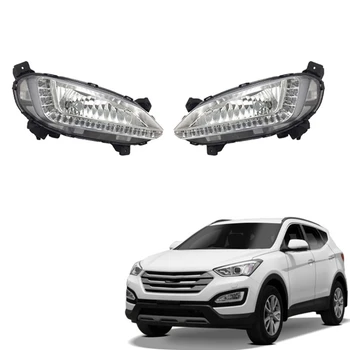 Авто LED Противотуманный Фенер DRL За Hyundai Santa Fe IX45 2013-2017 Авто Светлини Дневни Светлини Бамперная Лампа Изображение 2