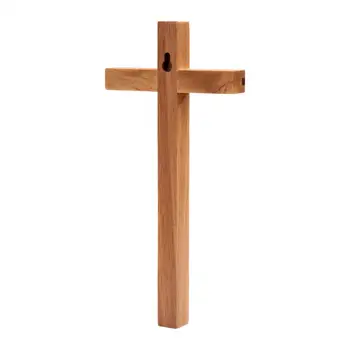 Дървени Стенни Подвесная Разпъването На Исус На Кръста Молитва Статуя Хол Полк За Спални Коледа, Великден Декоративни Изображение 2