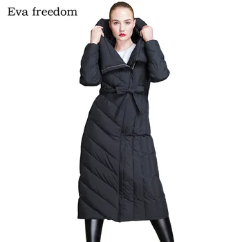 Марка 2021, зимно яке, дамски якета, Европейски дамски якета на утином топола, дамски naka яке, дълга горна дреха, парк Изображение 2