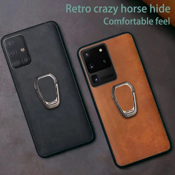Кожен Калъф За мобилен телефон Samsung Galaxy S20 Ultra S8 S9 S10 S10e Note 10 20 Plus A30s A50 A50s A70 A51 A71 Кожен Калъф Crazy Horse