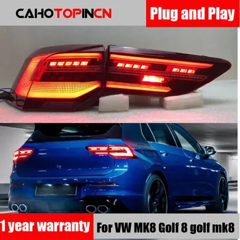 Автомобилни фарове за Golf 8 2019 -Сега Golf8 MK8 led задна светлина Заден Противотуманный фенер Динамичен мигач заден ход И актуализация на спирачното аксесоари