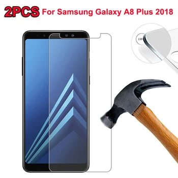 2 Бр. За Стъкло Samsung Galaxy A8 Plus 2018 Закалено Стъкло Екран Протектор За Samsung Galaxy A8 Plus 2018 Стъклена Филм 6,0 см Изображение 2